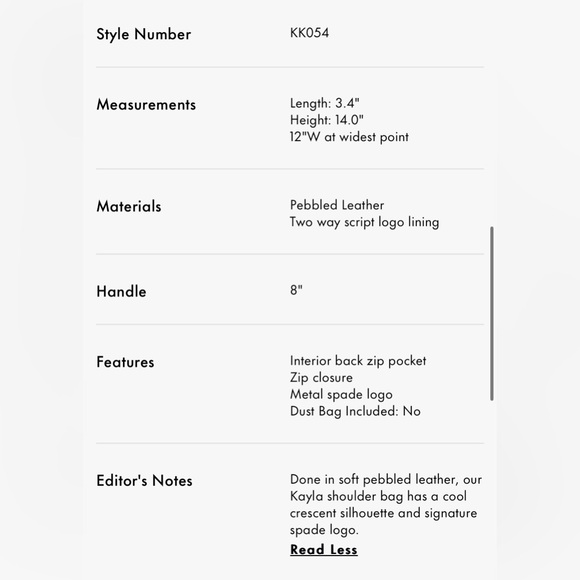 Kate Spade Kayla Crescent Leather Shoulder Bag | Mountain Grey - Picture 15 of 15